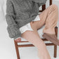 Cable Knit Long Sleeve Sweater - DAVERRI FASHIONS