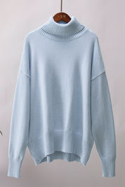 Turtle Neck Dropped Shoulder Sweater | Sweaters Daverri Fashions