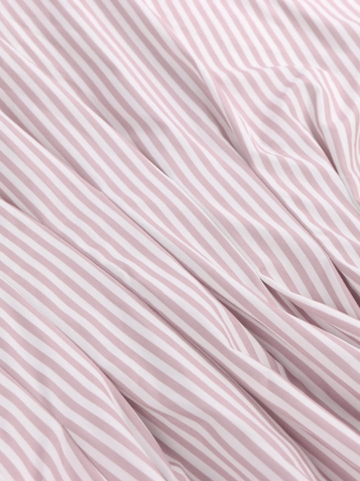 Striped Short Sleeve Button-Up Shirt | Daverri Fashions