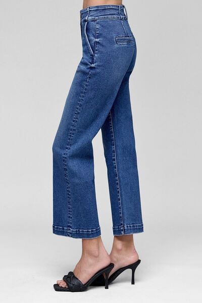 RISEN Tummy Control High Rise Crop Jeans