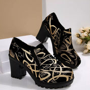 Round Toe Block Heels Pumps | Shoes Daverri Fashions
