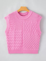 Fuchsia Pink Cable Knit Dolman Sweater Vest | Sweater Vests Daverri Fashions