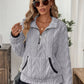Cozy Sherpa Half Zip Sweatshirt - DAVERRI FASHIONS