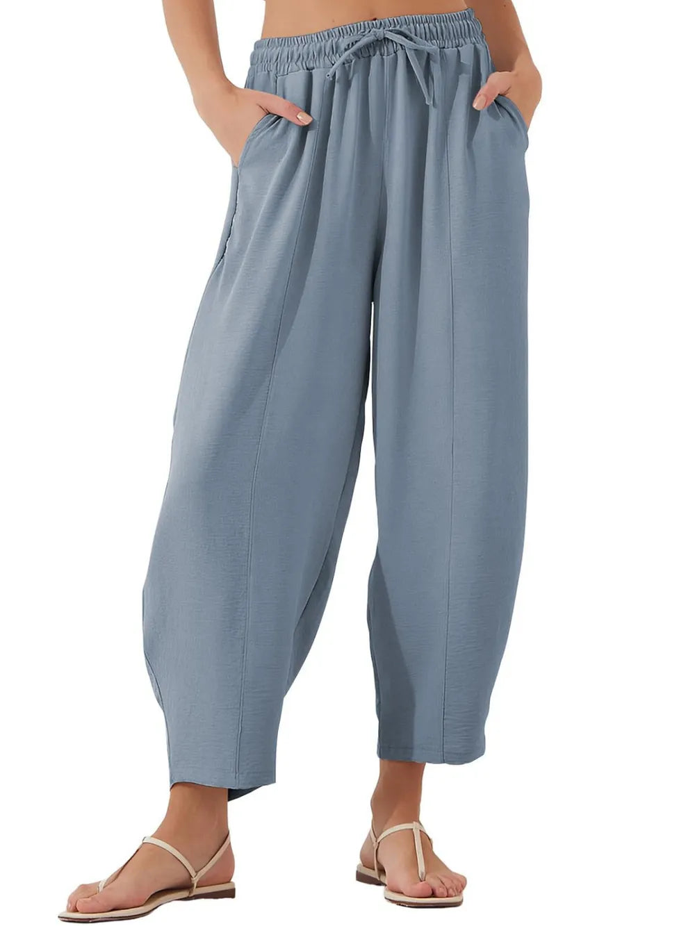 Full Size Drawstring Cropped Jogger Pants Plus Size | Pants Daverri Fashions