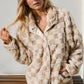 Double Take Checkered Long Sleeve Fuzzy Jacket - DAVERRI FASHIONS