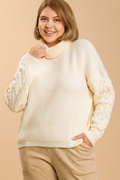 Umgee Full Size Turtle Neck Long Sleeve Sweater Plus Size Sweaters