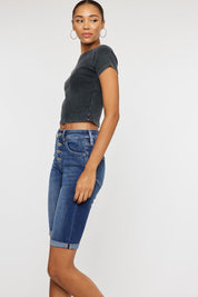 Kancan Full Size Cat's Whiskers Button Fly Denim Shorts | Daverri Fashions