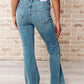 Isla Mid Rise Distressed Released Hem Bootcut Jeans Womens