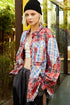 POL Plaid Patchwork Long Sleeve Shirt with Raw Edge Detail Scarlet Shirts