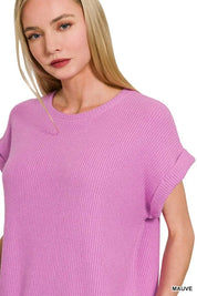 Zenana Rolled Sleeve Top and Pants Sweater Set | Outfit Sets Daverri Fashions