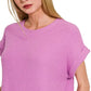 Zenana Rolled Sleeve Top and Pants Sweater Set