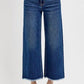 RISEN Raw Hem Wide Leg Attached Buckle Jeans Dark 3(26) Jeans