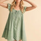 Aemi+Co Ruffled Cap Sleeve Cotton Tunic Mini Dress - DAVERRI FASHIONS