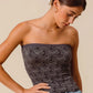 SO ME Jacquard Floral Two Tone Seamless Tube Top Tube Tops