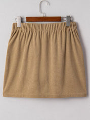 Corduroy Buttoned Front Mini Skirt | Skirts Daverri Fashions