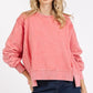 Mittoshop Side Slit Exposed Seam Round Neck Sweatshirt - DAVERRI FASHIONS