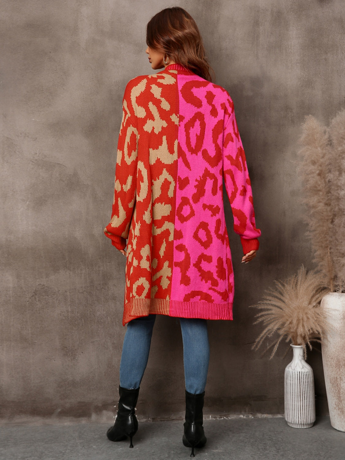 Angel Wings Leopard Button Down Longline Cardigan | Cardigans Daverri Fashions