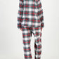 Plaid Collared Neck Button Up Top and Pants Lounge Set - DAVERRI FASHIONS