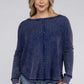 Plus Long Sleeve Cotton Waffle Knit Top Shirts & Tops