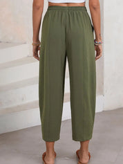 Full Size Drawstring Cropped Jogger Pants Plus Size | Pants Daverri Fashions