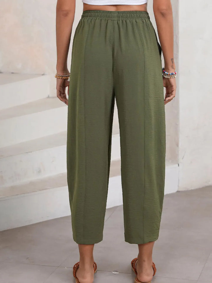 Full Size Drawstring Cropped Jogger Pants Plus Size | Pants Daverri Fashions