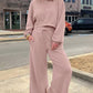 Drop Shoulder Puff Sleeve Crop Top and Drawstring Wide Leg Pants Set - DAVERRI FASHIONS