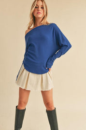 Aemi + Co One Shoulder Long Sleeve Knit Top | Tops Daverri Fashions