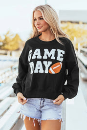 GAME DAY Round Neck Long Sleeve Sweatshirt | Sweatshirts Daverri Fashions