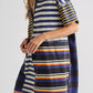 Striped Oversized Half Button Shirt Dress - DAVERRI FASHIONS