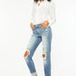 Kancan High Rise Distressed Boyfriend Fit Jeans - DAVERRI FASHIONS