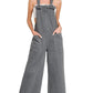 Zenana Washed Knot Strap Pockets Jumpsuit - DAVERRI FASHIONS