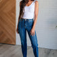 Campbell High Rise Center Seam Detail Straight Jeans Jeans