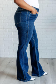 Mavis High Rise Side Seam Detail Flare Jeans Bottoms