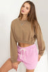 HYFVE Round Neck Long Sleeve Cropped Sweatshirt - DAVERRI FASHIONS
