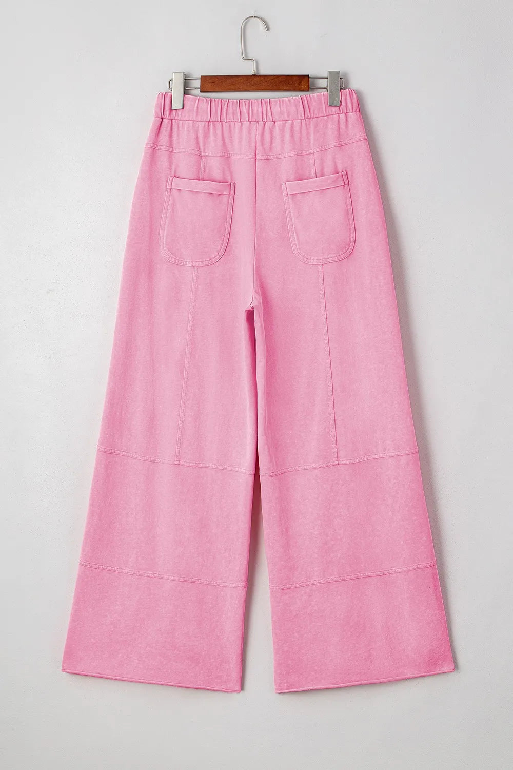 Mineral Wash Exposed Seam Drawstring High Waist Wide Leg Cargo Pants | Loungewear Pants Daverri Fashions