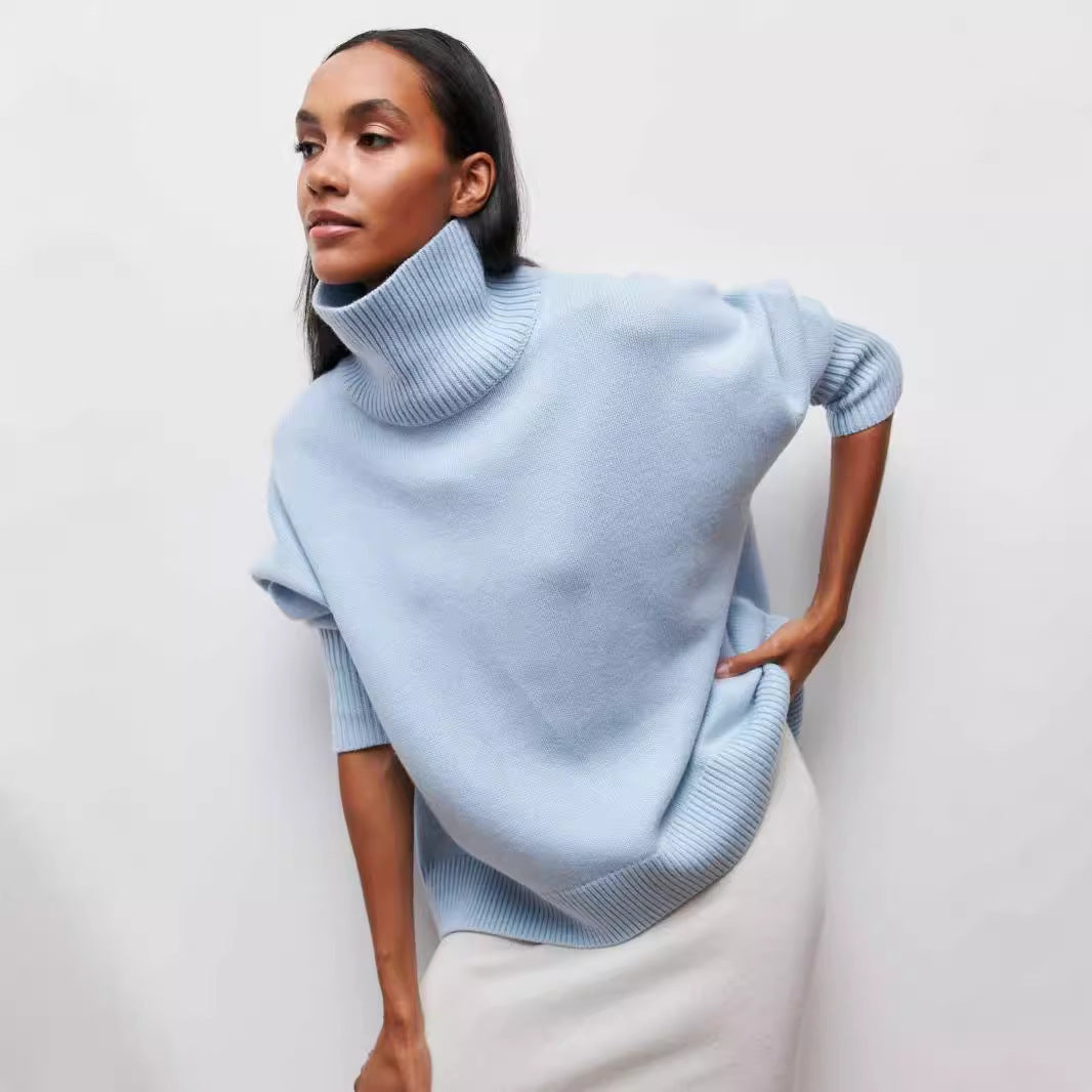 Loose Fit Long Sleeve Turtleneck Sweater | Sweaters Daverri Fashions