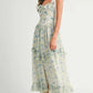 MABLE Floral Printed Shoulder Strap Midi Dress