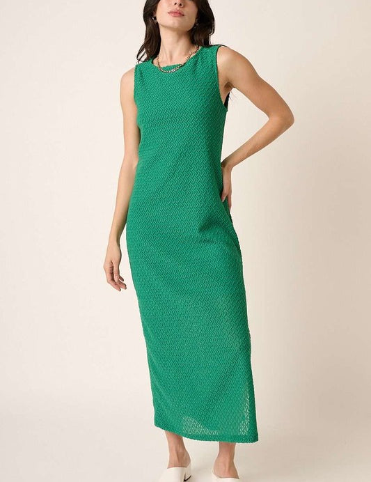 Mittoshop Side Slit Round Neck Sleeveless Dress Maxi Dresses