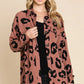 BOMBOM Animal Print Button Up Knit Shacket - DAVERRI FASHIONS