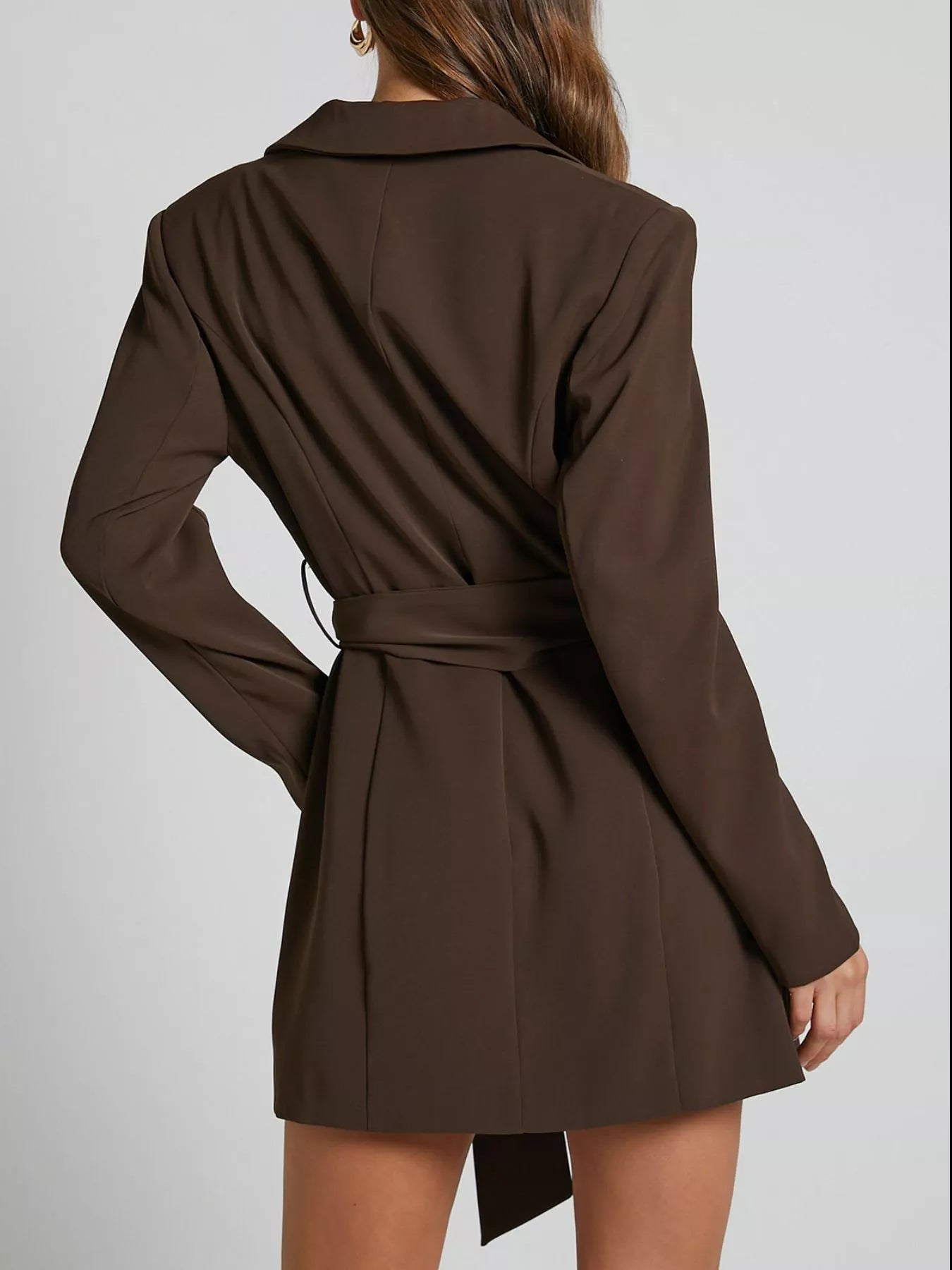 Lapel Collar Tie Waist Mini Blazer Dress | Mini Dresses Daverri Fashions