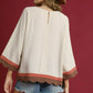 Umgee Scalloped Hem Color Block Top - DAVERRI FASHIONS
