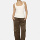 Mono B Elastic Waist Corduroy Cargo Pants - DAVERRI FASHIONS