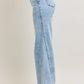 Judy Blue Full Size High Waist Wide Leg Jeans with Skewed Inseam Plus Size - DAVERRI FASHIONS