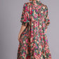 Umgee Full Size Paisley Print Satin Tiered Midi Dress Plus Size Mid Dresses