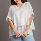 Umgee Full Size Eyelet Layered Short Sleeve Blouse Plus Size Blouses