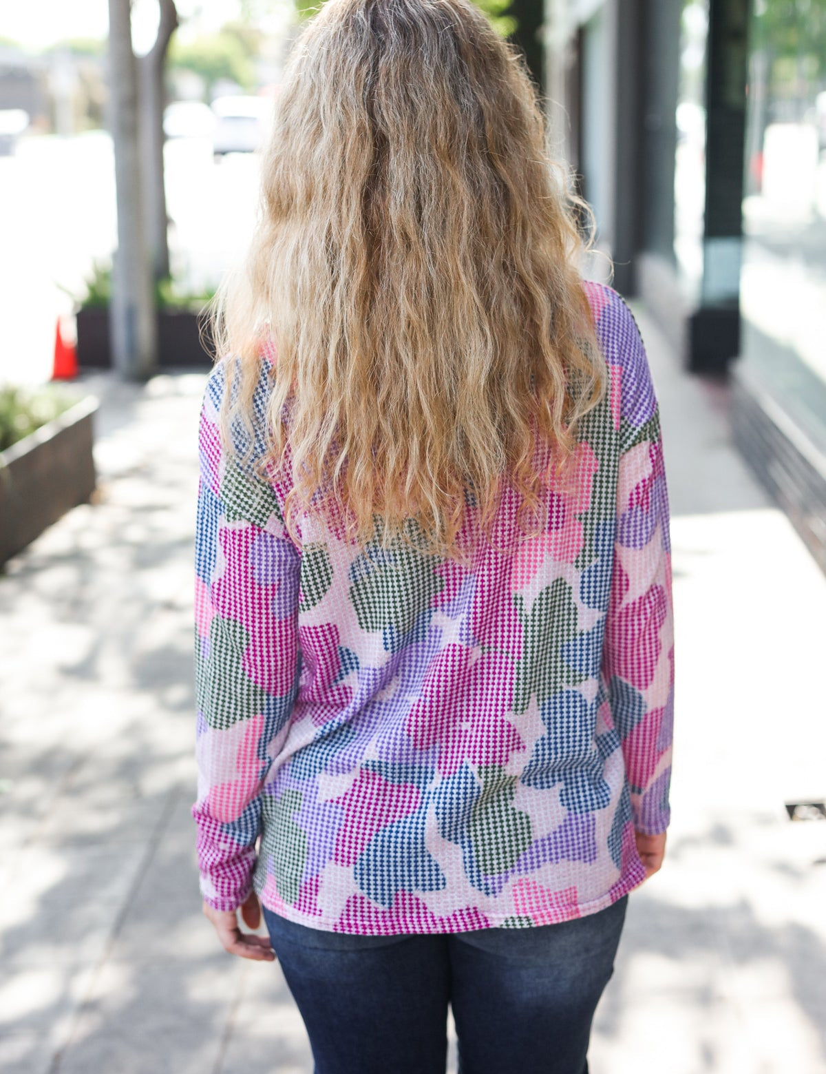 Beautiful You Magenta Floral Vintage Two Tone Knit Top | 2024 Blow-Out Sale Daverri Fashions