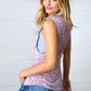 Coral & Denim Stripe Floral Print Tank Top - DAVERRI FASHIONS