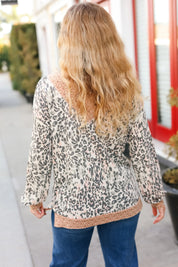 Go All Out Cream Animal Print Paisley Print V Neck Top | Daverri Fashions