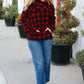Cozy in Plaid Red Sherpa Sweater - DAVERRI FASHIONS