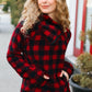 Cozy in Plaid Red Sherpa Sweater - DAVERRI FASHIONS